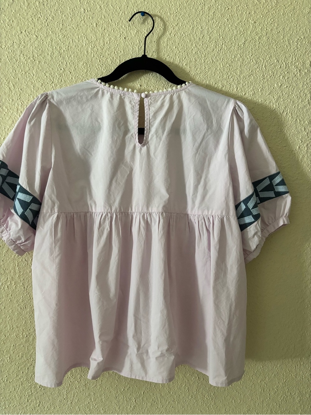 THML Pink Embroidered Puff Sleeve Blouse M - Picture 5 of 6